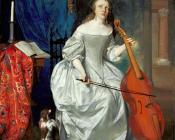 Woman Playing the Viola da Gamba - 加布里埃尔·梅特苏